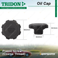 Tridon Oil Cap - Plastic Screw 33.0mm for Great Wall SA220 RWD Petrol 2.2L 78kW