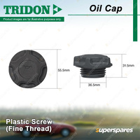 Tridon Oil Cap - Plastic Screw Fine Thread 36.5mm for Mini Cooper S R50 R53 1.6L