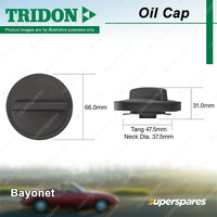 Tridon Bayonet Oil Cap 37.5mm for Kia Magentis MG FWD Petrol 2.4L 4cyl 119kW