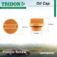 Tridon Oil Cap - Plastic Screw 41.5mm for Toyota 86 ZN6 2.0L 4cyl RWD Petrol