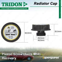 Tridon Radiator Cap for Ford Mustang Puma Ranger PX PX3 Transit VM VN VO