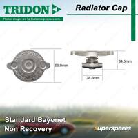 Tridon Non Recovery Radiator Cap for Austin A30 A2S4 AS3 AS4 Mini 1000 Hatchback