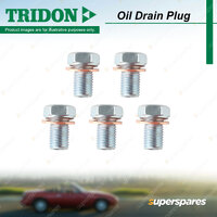 5Pcs Tridon Oil Drain Plugs for Ford Fairmont Falcon EF 4.0L 1994-1996