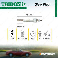 Tridon Glow Plug for Nissan Navara D21 Patrol MK MQ GQ K160 W160 Ute 720