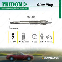 Tridon Glow Plug for Toyota Dyna 200 BU7 BU6 LandCruiser BJ70RV HDJ78R HJ60 HJ61