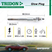 Tridon Glow Plug for Daihatsu Delta Wide YB 2.8L 4cyl 54kW DL-40 1987-1999 16sec