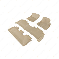 3 Rows Trufit 3D Rubber Mats Kagu Series for Lexus LX570 LX450d 2013-2021 Beige