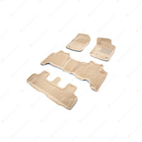 3 Rows Trufit 3D Carpet Mats Kagu for Toyota Prado 150 Series 2009-2012 Beige