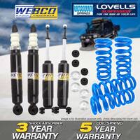 Front Rear Webco Shock Absorbers Lovells Raised Springs for Ford Falcon XE 82-84