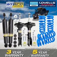 F + R Webco Shock Absorbers Lovells Raised Springs for Holden Commodore VZ Wagon