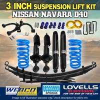 75mm + 50mm Webco RAW 4x4 Suspension Lift Kit Control Arm for Nissan Navara D40