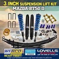 75mm RAW 4x4 Lovells Complete Strut Suspension Lift Kit Diff Drop for Mazda BT50