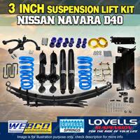 75mm Webco RAW 4x4 Lovells Lift Kit Control Arm Diff Drop for Nissan Navara D40