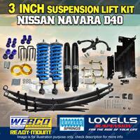 75mm Complete Strut Lift Kit Control Arm Diff Drop for Nissan Navara D40 STX550