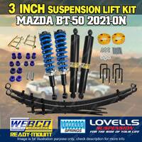 3" 75mm Lovells RAW Leaf Shocks Complete Strut Lift Kit for Mazda BT-50 21-on