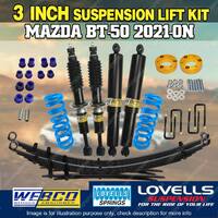 75mm + 50mm RAW Leaf Lovells Coil Shocks Spacers Lift Kit for Mazda BT-50 21-on