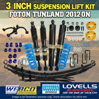 75mm + 50mm Lift Kit Control Arm Lovells Coil RAW Leaf for Foton Tunland 12-on