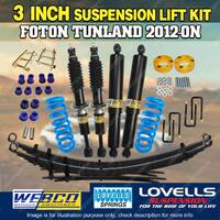 3¡° 75mm RAW Leaf Lovells Coil Shackle Spacer Lift Kit for Foton Tunland 12-on