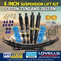 4" 100mm RAW Leaf Lovells Coil Shackle Spacer Lift Kit for Foton Tunland 12-on