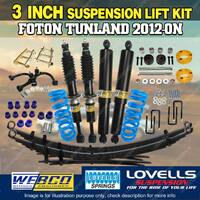 3 Inch 75mm RAW Leaf Lift Kit Control Arm Diff Drop kit for Foton Tunland 12-on