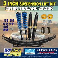 75mm + 50mm Complete Strut Lovells Coil RAW Leaf Lift Kit for Foton Tunland