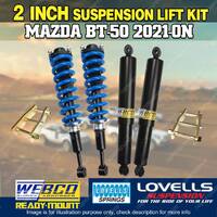 2" 50mm Easy Lift Kit Webco Shocks Lovells Coil Shackle for Mazda BT-50 21-on