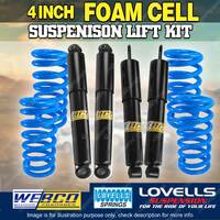 4" Lift Kit Webco Foam Cell Shocks Lovells Coil Springs for Nissan Patrol GQ GU