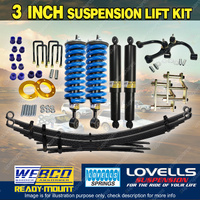 3" 75mm Complete Strut Lift Kit Raw Leaf Lovell Coil Arm for Holden Colorado RG