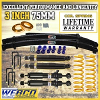 75mm + 50mm Lift Kit Webco Shocks King Springs EFS Leaf for Nissan Navara D40