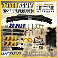 75mm Pre Assembled Lift Kit EFS Leaf Control Arm Diff Drop for Nissan Navara D40