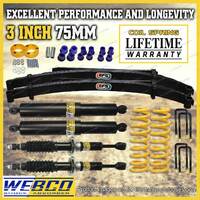 75mm + 50mm Lift Kit Shocks EFS Leaf King Coil Springs for Mazda BT-50 21-on