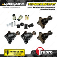 Whiteline Lower & Upper Control Arm Bush + Trupro Ball Joint for Ford Spectron