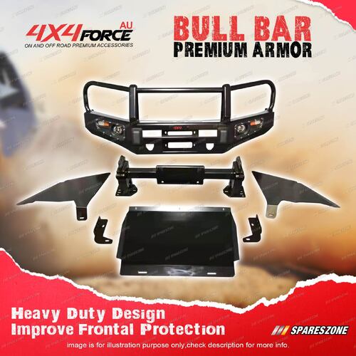 Premium Armor Bumper Bullar with Skid Plate 3 LOOP for Toyota Prado 150 19-On