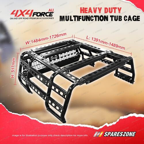 4X4FORCE Heavy Duty Multifunction Ute Steel Tub Cage Rack for LDV T60 17-On