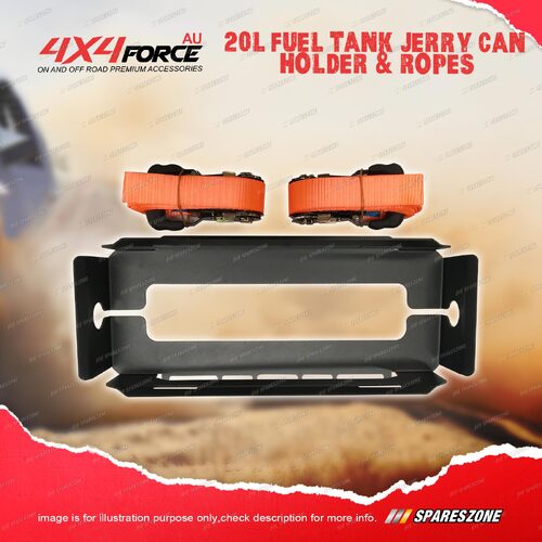 20L Fuel Tank Jerry Can Holder & Ropes for Universal Roof Rack Flat Platform