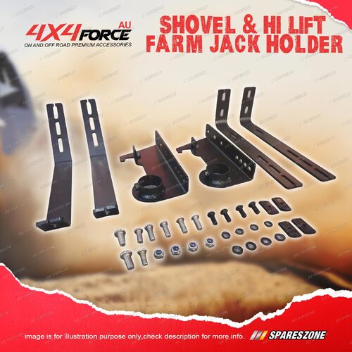 Shovel & Hi Lift Farm Jack Holder Suits Aluminium Roof Rack Flat Platform