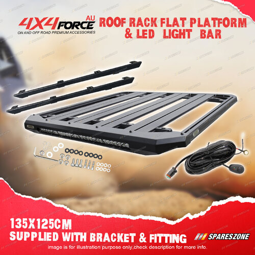 135x125cm Roof Rack Flat Platform & Light Bar for Mitsubishi Triton MQ 15-18