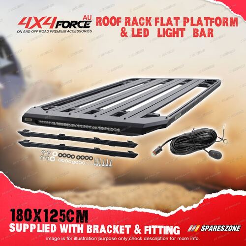 180 x 125cm Roof Rack Flat Platform & LED Light Bar for Land Rover Discovery 5