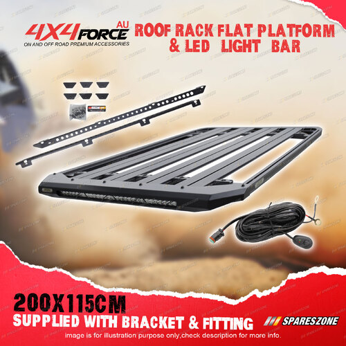 200x115cm Roof Rack Platform & LED Light Bar for Mitsubishi Pajero Sport 15-On