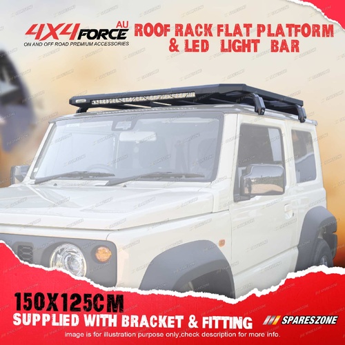 150X125 Roof Rack Platform Light Bar + Gutter Bracket for Suzuki Jimny A6G 19-on