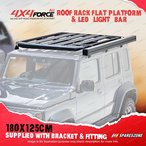 180X125cm Al-Alloy Roof Rack Platform + Gutter Brackets for Suzuki Jimny XL