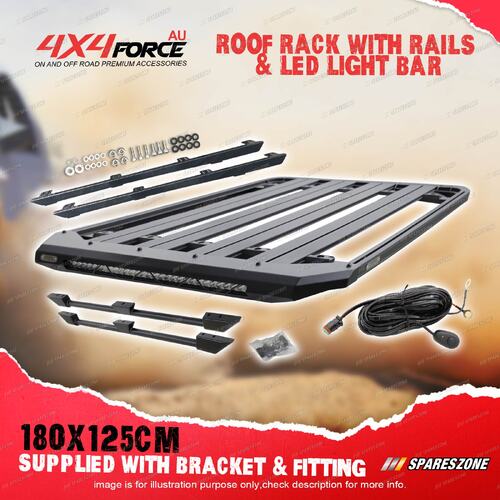 180x125cm Roof Rack Flat Platform & Light Bar & Rails for Range Rover 2005-2012