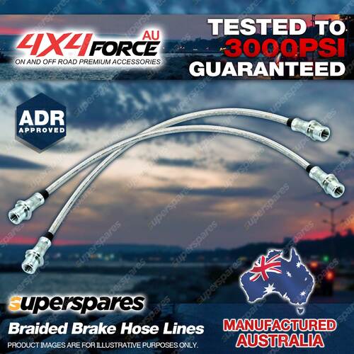 2 Front Braided L+R Brake Hoses Lines for Toyota Landcruiser FZJ70 FZJ73 FZJ75