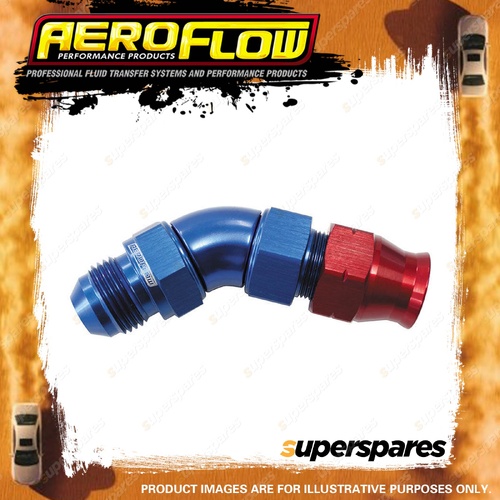 Aeroflow 45 Degree Tube To Male Adapter Hardline Fittings Blue/Red 1/4" to -4 AN