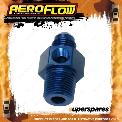 Aeroflow Male NPT Adapter To AN With 1/8" NPT Port Blue Finish - 1/8" to -4 AN