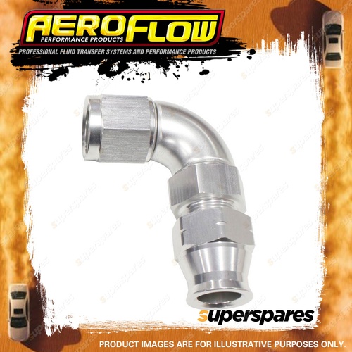 Aeroflow 90 Degree Tube To Female Adapter Pipe Fitting Silver 1/4" to -4 AN