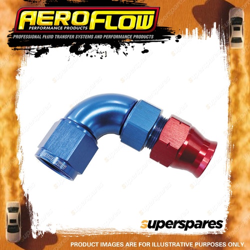 Aeroflow 90 Degree Tube To Female Adapter Pipe Fitting Blue/Red 5/16" to -6 AN