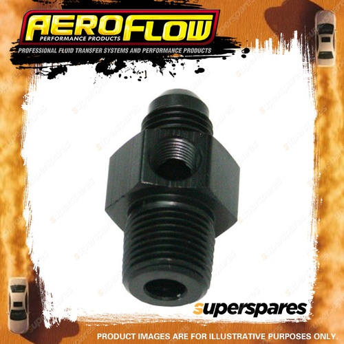 Aeroflow Male NPT Adapter To AN With 3/8" To -6 NPT Adapter Port Black