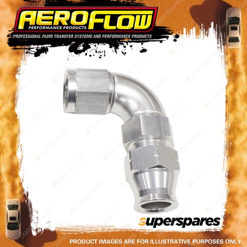 Aeroflow 90 Degree Tube To Female Adapter Pipe Fitting Silver 1/2" to -8 AN