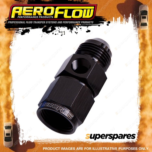 Aeroflow Straight Female To Male With 1/8" NPT Adapter Port Black Finish -3 AN